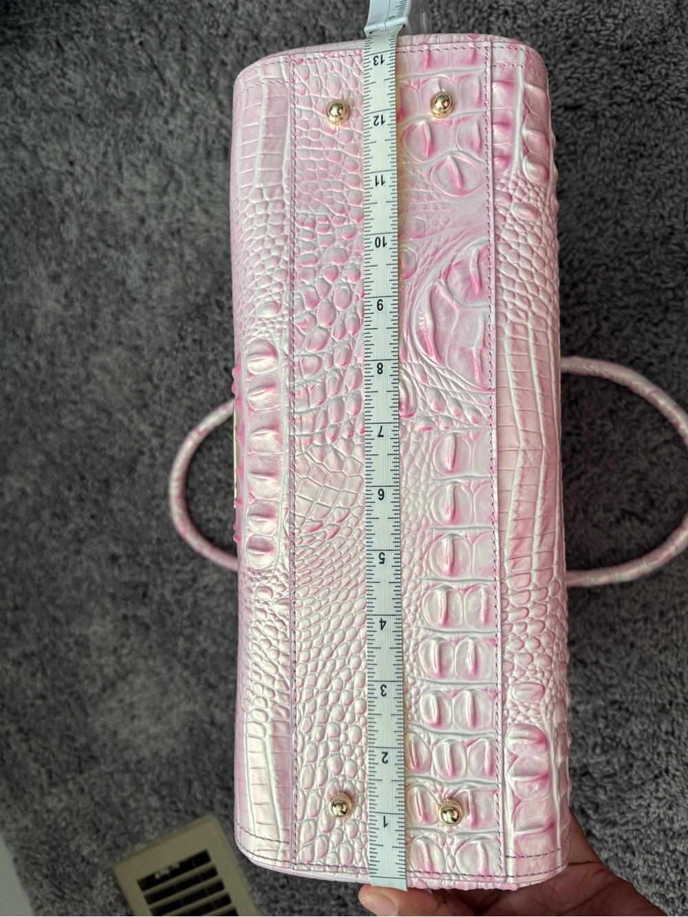 Brahmin Pink Croc-Embossed Satchel with Matching Wallet - Picture 15 of 16